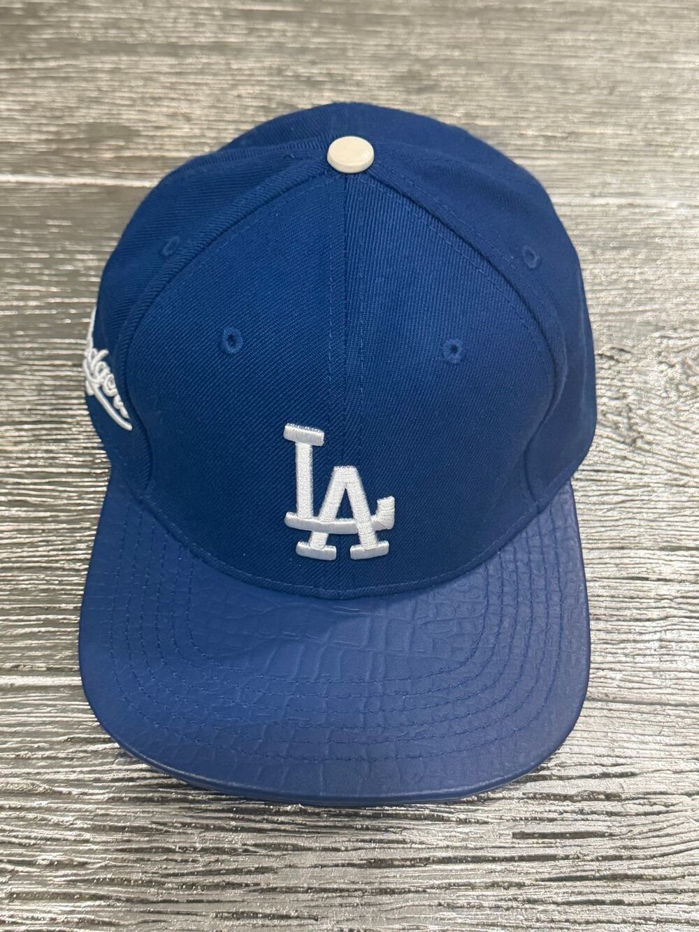 47 Los Angeles Dodgers leather cap Blue Adjustable Cap